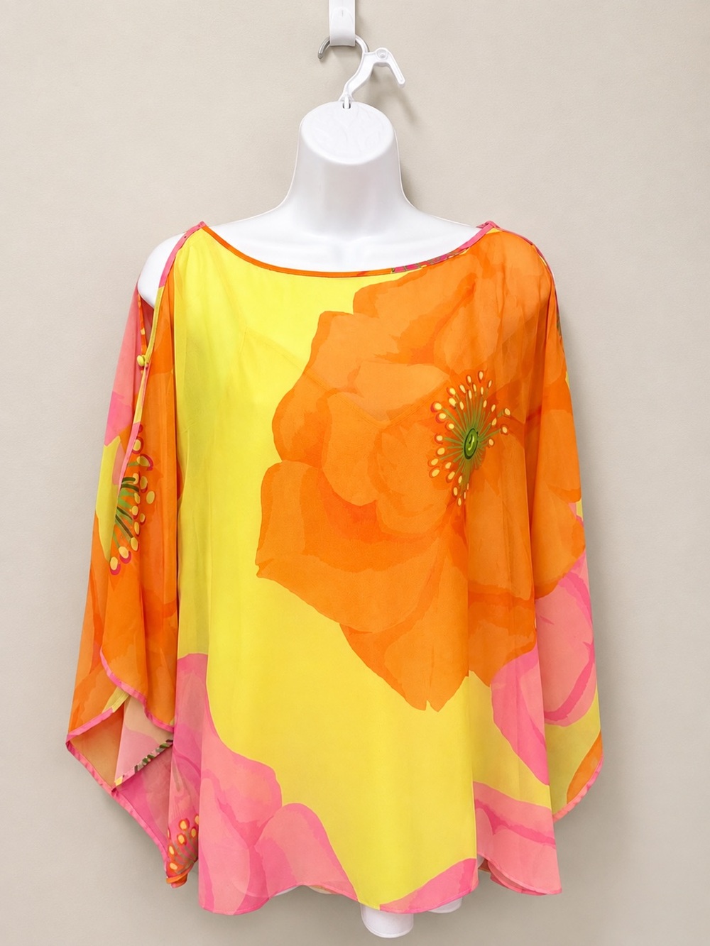 Trina Turk NWT Ravishing Floral Top & Cami M/L Sheer Open Sleeve